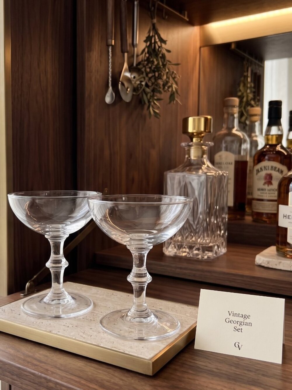 Vintage Libbey Georgian Clear Glass Champagne Coupe Cocktail Glasses Set of 2 - Picture 3 of 9
